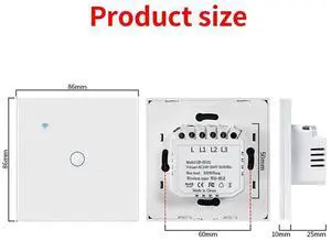 For ZigBee Light Switch 1-Gang Flush-Mounted Wall Switch With Glass Panel  For Test Measurement Tool Accessory