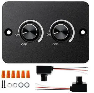 LED Dimmer Switch DC 12V Dual Circuit with USB Fast Charging and Memory to Maintain Last Brightness Setting for Vehicle Use