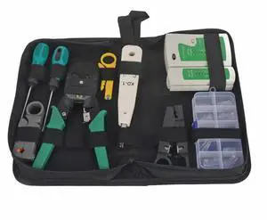 Cable Testers Network Maintenance Tools LAN Network Service Tool Kit Cable Tester Kit 11-piece Combination Kit for for RJ11 RJ45