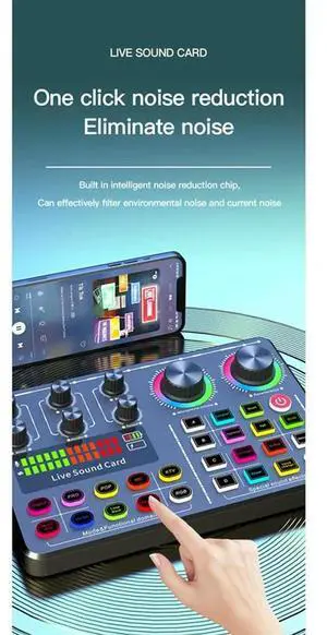 For Karaoke Broadcast KTV Singing Live Sound Card Professional Gaming Audio Mixer Sound Card