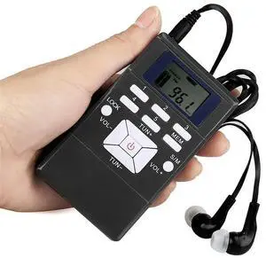 5X Digital Fm Radio Mini Speaker Portable Receiver Display Single Band Music Player Led Display Silver Gray