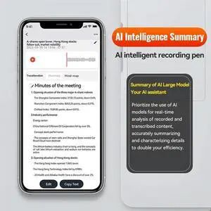 Chatgpt-4 AI Powered Phone Call Mini Voice Recorder Espia APP Control Audio Translator 64GB Dictaphone For IOS Android