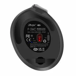 ZELOTES F-26C Rechargeable Wireless Mouse Dual Mode 2.4G Bluetooth Silent Click with Display Gray for Office Meeting PC