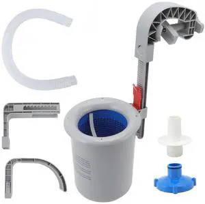 Pool Surface Skimmer Kit Plastic Gray Wall Mounted Automatic Cleaner Filter Efficient Debris Collector for Outdoor Swimming Pool