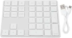 Universal BT308 34 Keys Mini Rechargeable Numpad Wireless Numeric Keypad Small Keyboard Stable Connection for Laptop PC Office