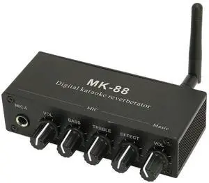 Wireless Dual Mic Input Light Weight 6.5mm Karaoke Mixer Reverberator Aluminium Alloy Case Digital Echo for DJ Party Bluetooth