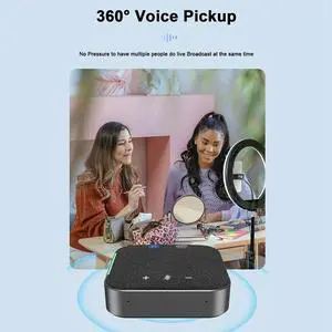 Wireless Video Conference Speakerphone Omnidirectional Microphone USB Bluetooth For Skype Zoom For PC Laptop