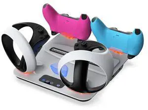 For PS5 Vertical Stand With Heat Sink Charging Dock For Ps5pro/Ps5slim/ VR2 Console