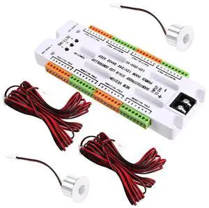 Ladder Motion Sensor Light 32 Channels LED Night Light DC12V/24V Stair Dimmer Controller Short Circuit Prevention
