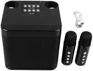 Wireless Karaoke Speakers Portable Mini Karaoke Set Machine Bluetooth Speaker with 2 Wireless Microphones for Home Party Camping