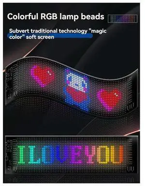 Programmable LED Car Sign Multilingual Display With Remote APP Scrolling Advertising Screen Pixel Matrix Panel