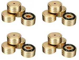 16Pcs 40X20mm Aluminum HIFI AMP Speaker Isolation Stand Turntable DAC Feet Pad (Gold)