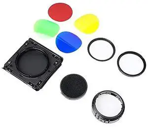 For BD-10 Barndoor Accessories Kit Featuring Honeycomb Grid And 4 Color Filters For AD300PRO Flash Units