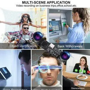 Synchronous 3D Stereo VR USB Camera 3840X1080P 4MP 60Fps Mini USB Dual Camera Module With 130 Degree Wide Angle Lens Easy T