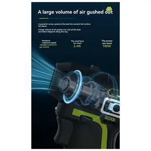 Screwdriver Power Tools Rechargeable Cordless Blower 190W Max 130000Rpm 2.4N For Worx 12V Green (Not Included)