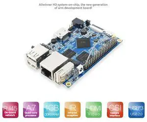 For Orange Pi PC Plus Allwinner H3 1G RAM 8GB EMMC Single Board Computer For Android4.4, Ubuntu, Debian OS