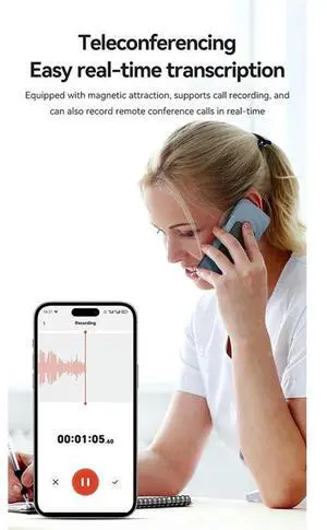 AI Chatgpt-4 App Phone Call Activated Voice Recorder Transcribe Summarize Languagetranslation Magnet Adsorb 32GB