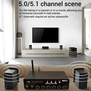 AS200 200W TPA3116D2 Multi-Purpose Power Amplifier 2.0/5.0/5.1 Channel Home Theater KTV Bluetooth Karaoke Singing AUX