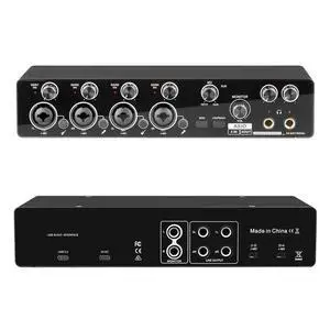 Professional 4 Channel USB Audio Interface For Studio For Live Recording Sound Card Mic Preamplifier Support ASIO