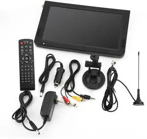 10'' Digital Television ATSC Portable TV 1080P HD Clear Display HDMI Input Lightweight Stable Video Player for Home Car Airplane