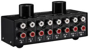 LYNEPAUAIO 1 Piece Switcher Headphone Speaker Switcher Sound Source Signal Selection Switcher 6 In 2 Out Or 2 In 6 Out RCA Port-