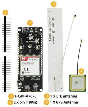 LILYGO T-Call A7670 4G 2G ESP32 Development Board A7670E LTE GSM Network ESP32-WROVER-E Wifi Bluetooth Wireless Module-N33R