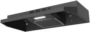 Range Hood 30 inch Under Cabinet, Ducted/Ductless Convertible Kitchen Hood, Stainless Steel Vent Hood with LED Light,Under Cabinet Hood with 2 Speed Exhaust Fan,Black