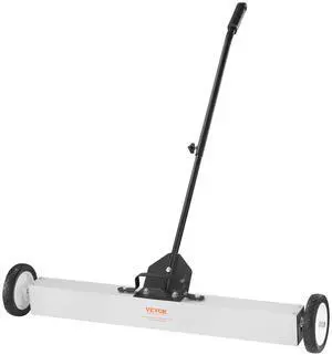 55Lbs Rolling Magnetic Sweeper with Wheels, 36-inch Large Magnet Pickup Lawn Sweeper with Telescoping Handle, Push-Type Magnetic Pick Up Sweeper, Easy Cleanup of Workshop Yard Garage