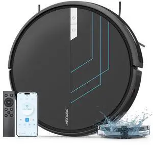 Robot Vacuum and Mop, 3000Pa Powerful Suction Robot Vacuum Cleaner with Self-Charging, Wi-Fi/App/Voice Control, Advanced Obstacle Avoidance, Slim Design, Ideal for Pet Hair, Hard Floor,Carpet
