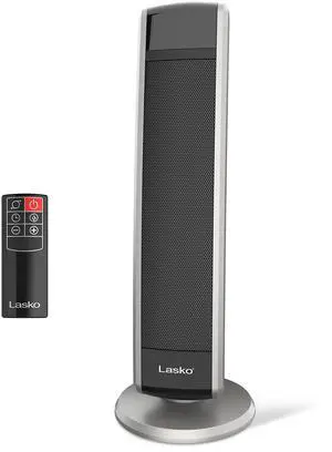 Oscillating Digital Ceramic Tower Heater for Large Rooms, with Adjustable Thermostat, Timer and Remote Control, 29 Inches, 1500W, Black, 5586