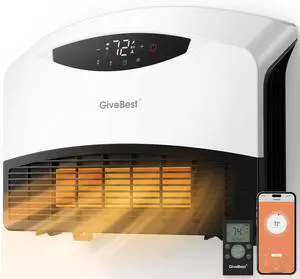 Electric Wall Heater with WiFi and Remote Control, Floor or Wall Mounted Heater, Large Room Coverage, 3 Heating Modes, 1500W Fast Heating Space with Thermostat for Indoor Room Use