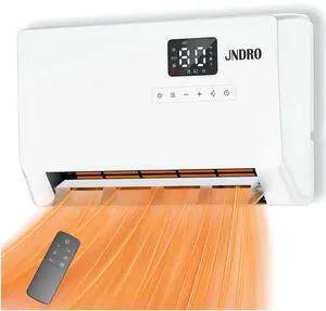Wall-Mounted Space Heater with ECO Thermostat and Remote Control, LED Display, 60°/90°/120° Oscillation Modes, 24-Hour Timer, Indoor Electric Space Heater