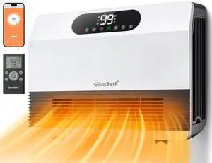 Smart Wall Heater, 1500W Fast Heating Space Heater for Bedroom, Electric Space Heater with Thermostat for Indoor Use, Easy Wall Mounted, On/Off Timers, Works with Alexa, White