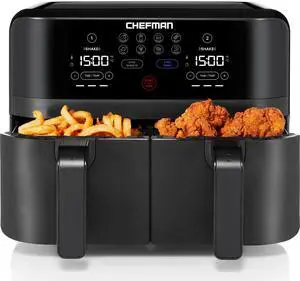 TurboFry Touch Dual Air Fryer, Maximize The Healthiest Meals With Double Basket Capacity, One-Touch Digital Controls And Shake Reminder For The Perfect Crispy And Low-Calorie Finish TurboFry Touch Dual Air Fryer, Maximize The Healthiest Meals With Double Basket Capacity, One-Touch Digital Controls And Shake Reminder For The Perfect Crispy And Low-Calorie Finish