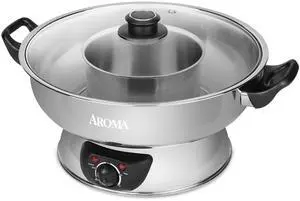 Stainless Steel Hot Pot, Silver (ASP-600), 5 quart