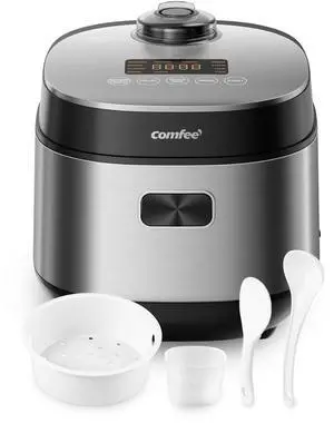 Compact Rice Cooker 8 Cups Cooked/4 Cups Uncooked, 9-in-1 Multi Cooker, Fast Rice Maker, Steam, Brown Rice, Grains, Fuzzy Logic Technology, Grey Compact Rice Cooker 8 Cups Cooked/4 Cups Uncooked, 9-in-1 Multi Cooker, Fast Rice Maker, Steam, Brown Rice, Grains, Fuzzy Logic Technology, Grey