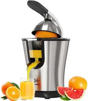 Premium Electric Orange Juicer | Stainless Steel Citrus Squeezer With New Ultra-Powerful Motor and Soft Grip Handle for Effortless Juicing, Auto Shutoff, Dishwasher-safe Parts, Pulp Control