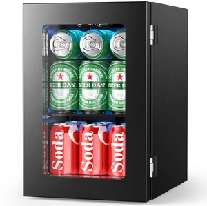 24 Cans Beverage Refrigerator Cooler, Mini Fridge Countertop Drink Cooler for Soda, Canned Beer, Adjustable Digital Temperature Control for Home Dorm Office, Black 24 Cans Beverage Refrigerator Cooler, Mini Fridge Countertop Drink Cooler for Soda, Canned Beer, Adjustable Digital Temperature Control for Home Dorm Office, Black