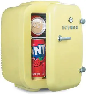 IBMF4SUN Fridge for Bedroom, Skincare, Portable Cooler & Warmer for Makeup, for Office & Home Refrigerator, Mini (4 L / 6-Can), Sun Yellow