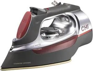 Steam Iron for Clothes with 8 Retractable Cord, 1700 Watts, 3-Way Auto Shutoff, 400+ Holes, Professional Grade, Temperature Control Dial, Titanium Infused Ceramic Soleplate, Silver (13106)