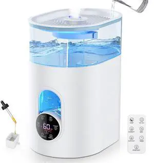 Humidifiers for Bedroom Large Room Home -  6L Quiet Top Fill Cool & Warm Mist Humidifier with Smart Humidity Control, Remote Control, 7-Color Light, Humidistat, Oil Diffuser for Plants & Baby
