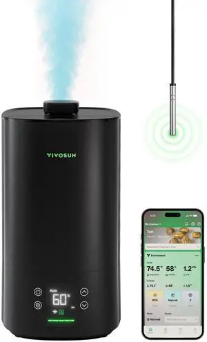 AeroStream H05 Intelligent Wi-Fi Humidifier, 1.32 Gal / 5 L Humidifier with Temp & Humidity Probe, Smart Remote Control, Designed for Growers