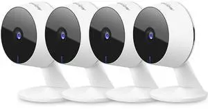 Security Cameras 4pcs, Home Security Camera Indoor 1080P, Wi-Fi Cameras Wired for Pet, Motion Detection, Two-Way Audio, Night Vision, Phone App, Works with Alexa, iOS & Android & Web Access