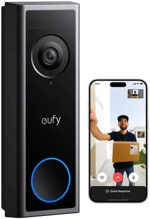 Video Doorbell Camera C31,2K FHD,Battery/Wired Powered,Head-to-Toe View,Live Video Call,Wireless Doorbell,24/7Recording,Human and Motion Detection,HomeBase S380 Compatible,No Monthly Fee