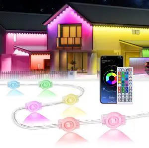 150Ft Permanent Outdoor Lights,Smart RGB Outdoor Lights with Remote APP Control, IP67 Waterproof Outside Light for House for Christmas, Halloween, Holiday, Party, Daily