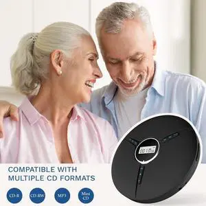 Discman Portable CD Player with Headphones, Built-in Battery - New Version - CD Players for Home, Car - Compatible w/SD Card, CD-R, CD-RW, MP3, WMA - 5 EQ Effects - Black Discman Portable CD Player with Headphones, Built-in Battery - New Version - CD Players for Home, Car - Compatible w/SD Card, CD-R, CD-RW, MP3, WMA - 5 EQ Effects - Black