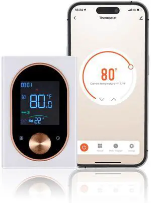 Programmable Smart Thermostat for Electric Baseboard Heaters, 2.4G WiFi Compatible with 120V/240V Electric Heating, Remote Control via Smart Life/TUYA APP, Compatible with Alexa/Google Home