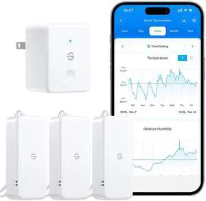 2.0 WiFi Hygrometer Thermometer 3 Pack, Smart Humidity Temperature Sensor with App Notifications, 2-Year Free Data Storage Export, Temperature Humidity for Bedroom, Wine Cellar, Basements
