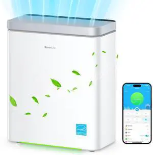 Smart Air Purifier for Home Large Rooms, Covers up to 1046 ft², PM2.5 Monitor, Sleep Mode, 3-in-1 Filter Air Purifier with App and Alexa Control for Pet Hair, Odors, Pollen and Smoke
