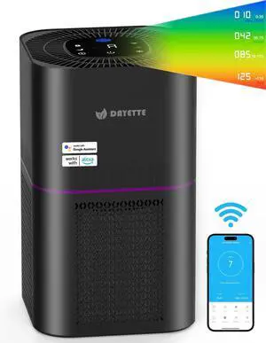 Air Purifiers for Home Bedroom Up to 2200 Sq FtH14 True HEPA Filter Smart WIFI Air Purifiers for Large Room,APP & Alexa Control Air Cleaner with for Allergies Pet Dander Smoke Dust